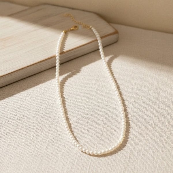 [옷자락] 여성 일상용 인조진주 심플 고급 목걸이
