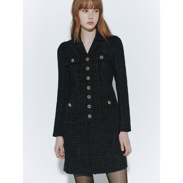 [단독기획] Lena Velvet Tweed Dress_2colors