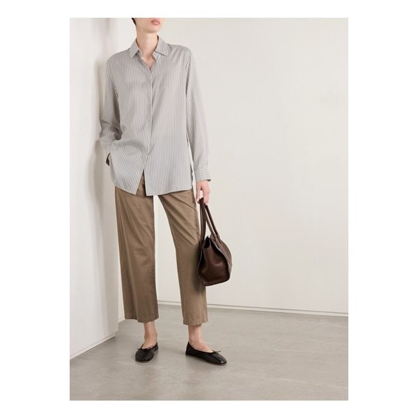 반다 스트라이프 실크 셔츠 라이트 그레이 1647597359626207