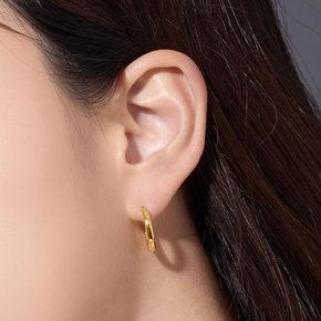 여자 순금 원터치 링 귀걸이 사선 쪼이 24K 3.75g