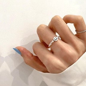 스마일 펄 은색 반지 프리사이즈 쥬얼리 이쁜 귀여운 웃음 링