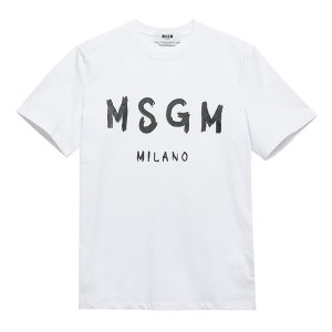 MSGM 2000MM510 200002 01 브러시드 로고 남성 반팔티