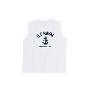 USN MARINE  DRY-FIT SLEEVELESS (WHITE)
