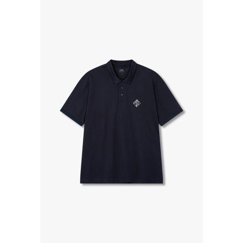 ARMANI EXCHANGE AX 남성 아웃 라인 로고 폴로 셔츠- 다크 네이비(A415131006)