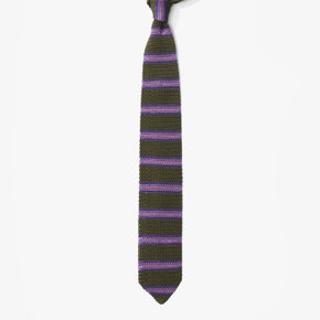 리베라노리베라노 넥타이 SILK KNIT TIE (STRIPE) OLIVE LID1M80001A94