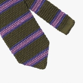 리베라노리베라노 넥타이 SILK KNIT TIE (STRIPE) OLIVE LID1M80001A94