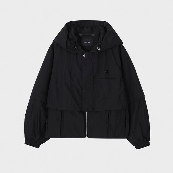 [파주점] 옴므 지제로 슬리브 디터쳐블 후드 점퍼 SI3JP950BK