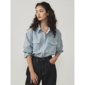 Check pocket shirt Blue