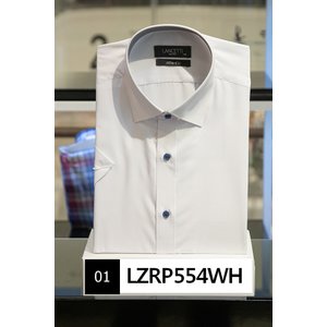 란체티 남성 모달 화이트/블루 예복/비즈니스 슬림핏 반소매 와이셔츠  LZRP554WH/BL2종