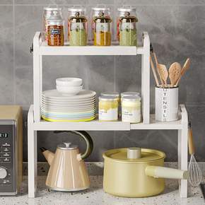 길이조절 주방수납선반 2단 다용도 싱크선반 정리대 수납장 수납대 선반 길이조절선반