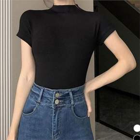 여성 반폴라 여성 목폴라 Slim핏 민소매 데일리 베이직 골지 간절기