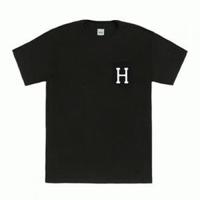 허프 CLASSIC H POCKET TEE-BLK (WHT print)