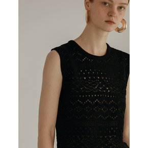 PETIT CROCHET SLEEVELESS - BLACK