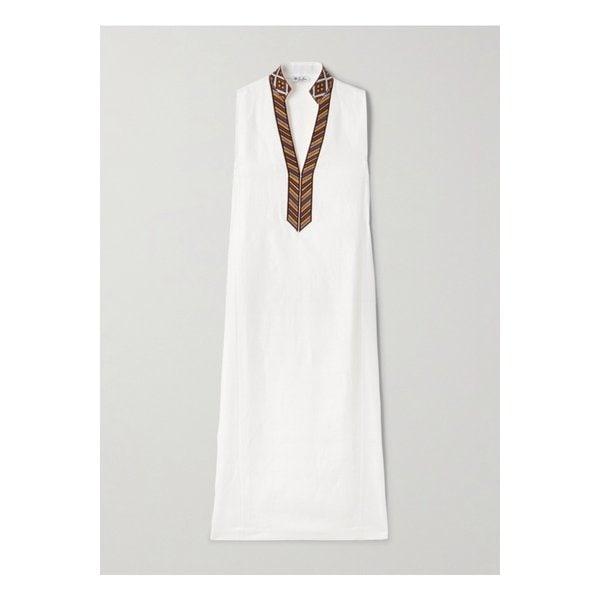 아브릴 자수 리넨 미디 원피스 1647597355230036