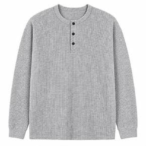 남성 데일리 와플 헨리넥 긴팔 티셔츠 ON-SHA-QWFLLAJM
