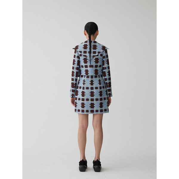 BOJAGI COLLAR CROP JACKET_BROWN&BLUE
