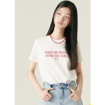 로엠 크롭 레터 티셔츠_RMHWF37R11