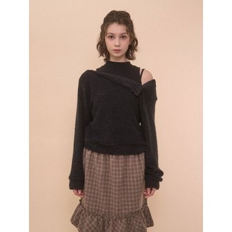 벨리아르 FUZZY BOAT NECK KNIT-BLACK
