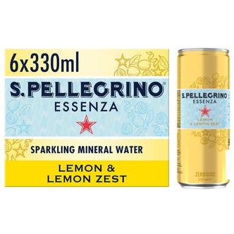  [해외직구] San Pellegrino 산펠레그리노 에센자 레몬 앤 레몬 제스트 스파클링 워터 330ml 6입