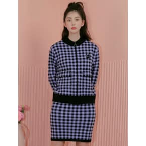 GINGHAM CHECK SKIRT / PURPLE