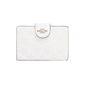 미국 코치 여성지갑 COACH Signature Medium Corner Zip Wallet Style No. C0082 Glacier White