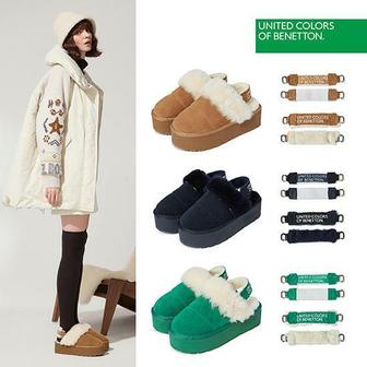 베네통 [런칭가69,000원 →1만원↓] 베네통 천연가죽 양털 슬라이드