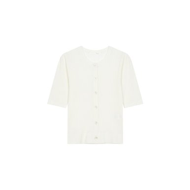 [지컷23S/S]골지 라운드넥 반팔 가디건(7293250102)