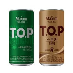 맥심 티오피 200ml) 스모키라떼18 + 스위트아메리카노18 (총36캔) / 캔커피 TOP 커피음료