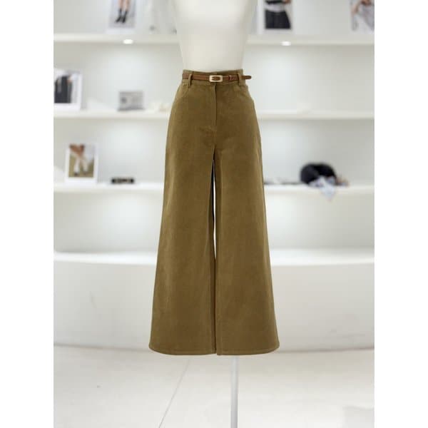 [여주점] 여성 벨티드 코듀로이 와이드 팬츠 (L261MSA012)