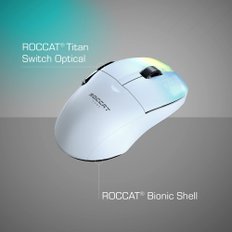 ROCCAT 코네 프로 에어 2.4GHz 블루투스 75GPTFE 리플렉스/RGB 게이밍 마우스 와이어리스 화이트