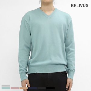 빌리버스 남자 니트 BMD032 브이넥 긴팔 티셔츠 남자패션