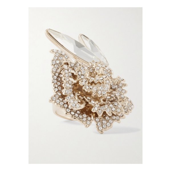 카네이션 골드톤 크리스털 링 실버 46376663162956257