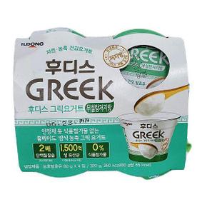 일동  후디스  그릭요거트  무설탕  저지방  80g  X  4개입