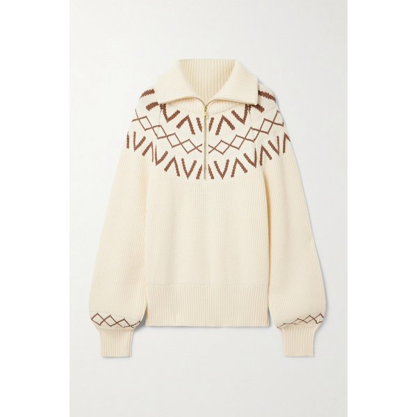 발리 시그리드 페어 아일 니트 하프 집 스웨터 46376663162924523