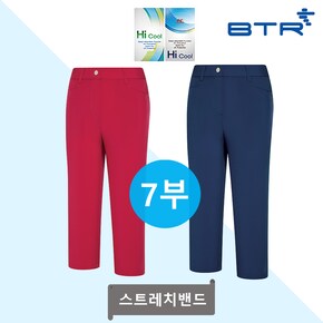 베르(R,7부) 여성 여름 폴리 스트레치 내장 밴딩 7부 바지 BTP9963W