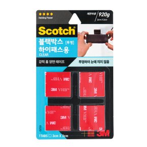 3M 투명 강력 폼 양면 테이프 CLT33 블랙박스 하이패스용 3 x 3cm 유리 테이프
