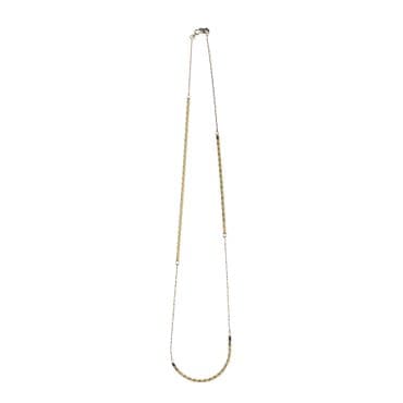 페르테 피아토 옐로화이트 네클리스 50cm, Piatto Yellow & White Necklace 50cm, 14k yellow gold, white gold