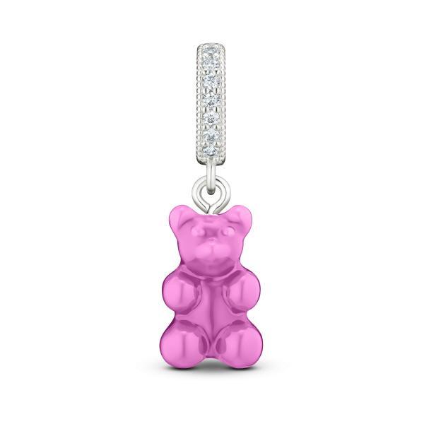 확대된 대표 크리스탈헤이즈 CRYSTAL HAZENOSTALGIA BEARCANDY PINKPAVE CONNECTOR SILVER 여성 참
