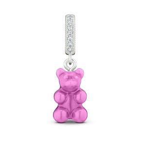 NOSTALGIA BEARCANDY PINKPAVE CONNECTOR SILVER 여성 참