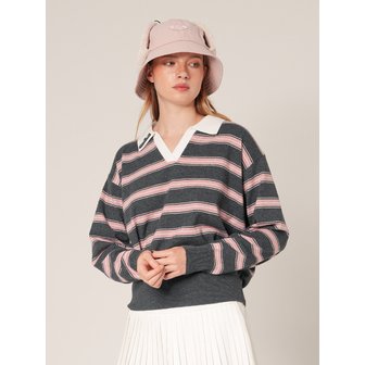 몽버디골프 슬로우 스트라이프 카라니트 CHARCOAL