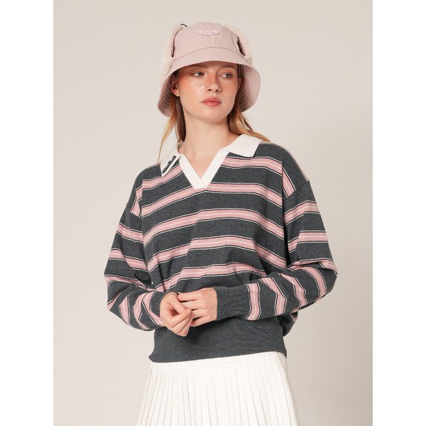 슬로우 스트라이프 카라니트 CHARCOAL