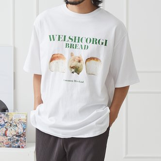  남자 여름 반팔티 식빵 레터링 티셔츠