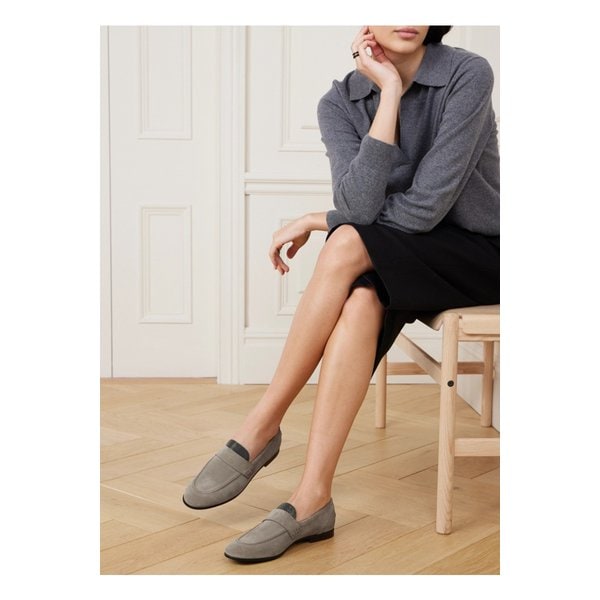 브루넬로쿠치넬리 장식 스웨이드 로퍼 그레이 1647597342373335