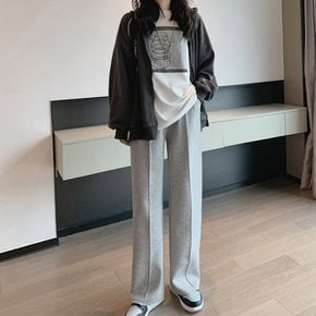 여성 와이드 핀턱 밴딩 고무줄바지 롱 팬츠 MDP078