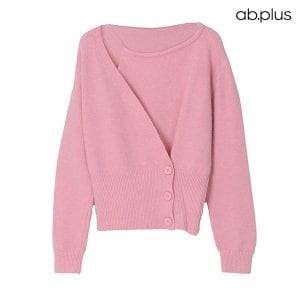 ab.plus 사선 로우 버튼 포인트 니트 (LSY5MW81A)