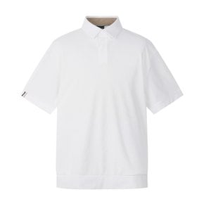 [BOSS GOLF] 남성 골프 엠보스드 로고 반팔 폴로 셔츠 화이트(BIMTM221901)