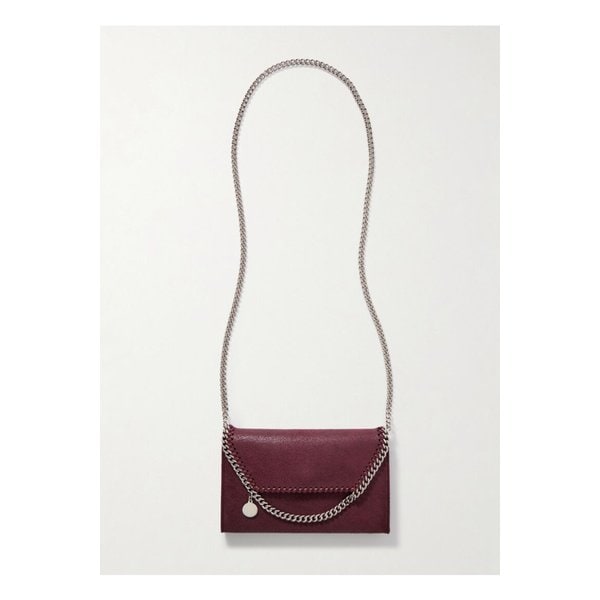 스텔라매카트니 팔라벨라 미니 체인 장식 브러시드 숄더 백 버건디 46376663162839965