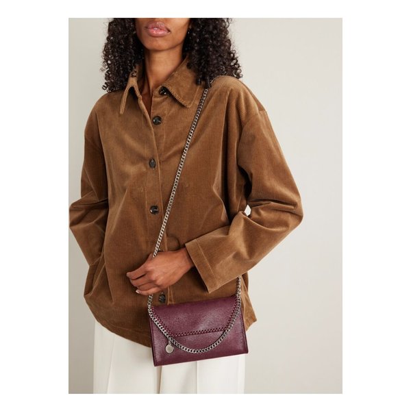 스텔라매카트니 팔라벨라 미니 체인 장식 브러시드 숄더 백 버건디 46376663162839965