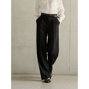 SEMI WIDE ONETUCK SLACKS_BLACK