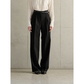 SEMI WIDE ONETUCK SLACKS_BLACK